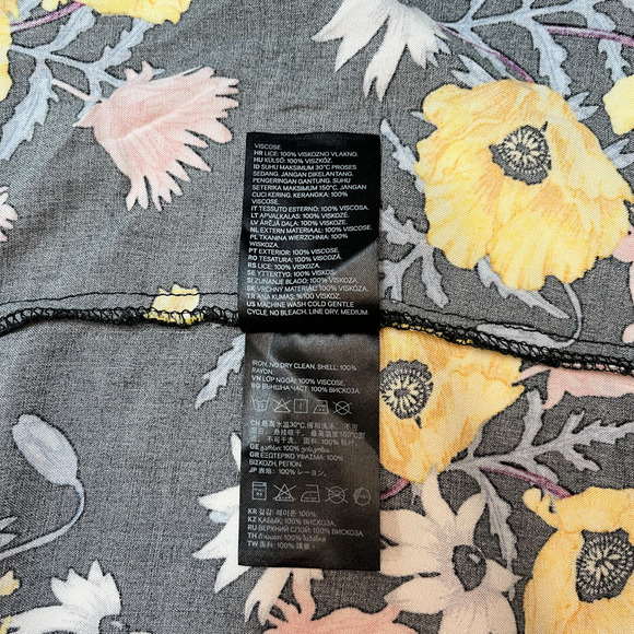 H & M Divided Floral Faux Wrap Maxi Dress Spaghetti Strap Black 2 - Picture 7 of 8